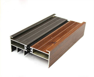 Square Wood Finished Aluminum Door Frame Profile For Construction Material