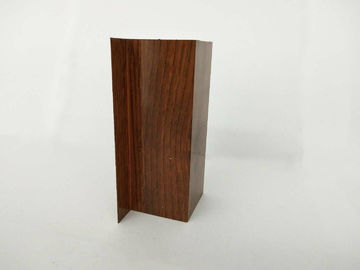 Brown Square Wood Finish Aluminium Profiles , Round For Sliding Glass Door