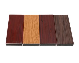 Custom Wooden Finish Aluminum Profiles Extrusion Section For Decoration,Strong Impact Resistance