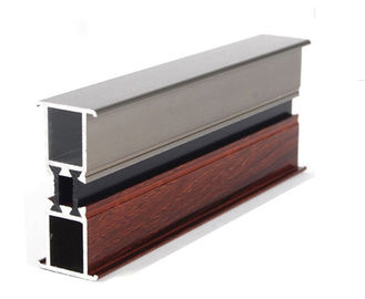 Thermal Break Wood Finish Aluminium Profiles / Wood Finish Extrusion Profile For Sliding Window
