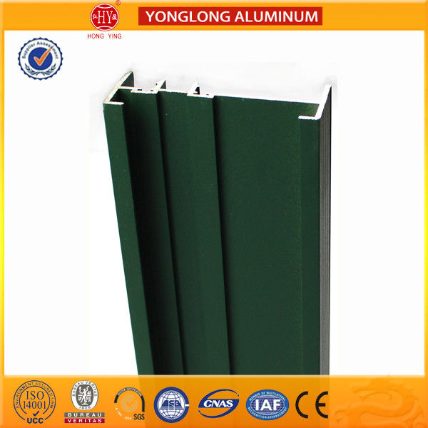 Square Green Powder Coated Aluminum Alloy Extrusion With Strong Stability