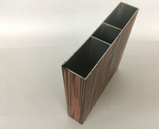 Red Color Wood Finisn Aluminum Door Frame Profile T5 For Building Materials