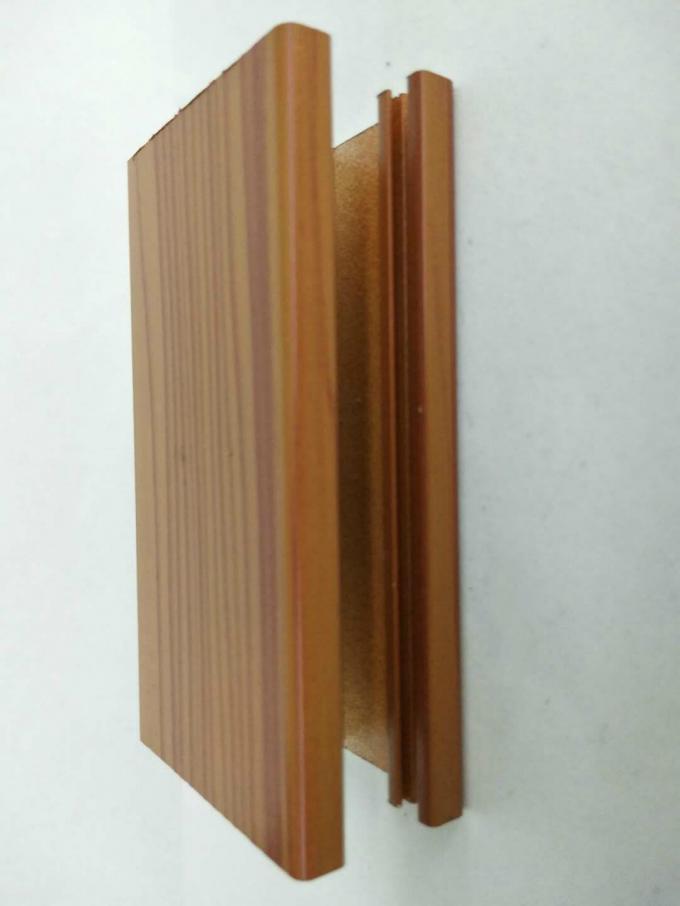 Multifunctional Wood Finish Aluminium Profiles / Light Aluminum Door Parts