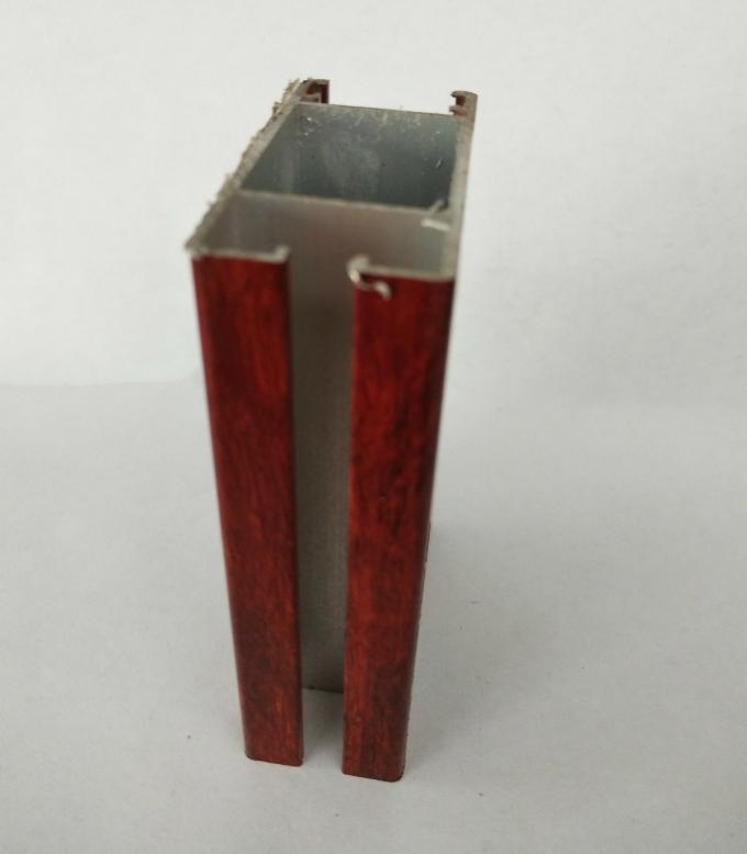 Stereoscopic Aluminium Door Profiles Wood Finished Environmental Protection