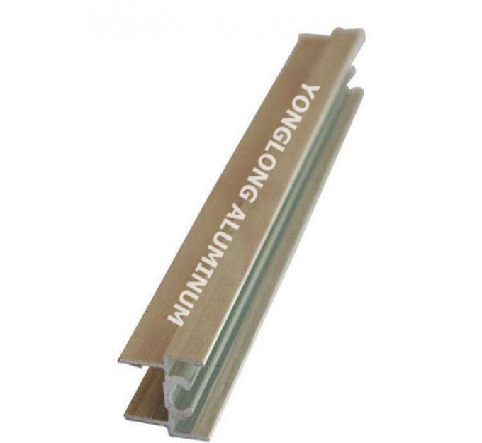 Powder Coated Aluminium Wardrobe Door Extrusions , High Precise Aluminium Handle Profile