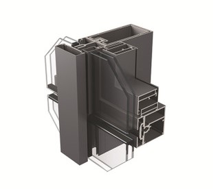 6063 T5 Aluminum Extrusion Curtain Wall Profile , Aluminum Glass Wall Rail Profile 0