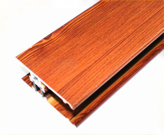 Wood Grain Powder Coating Aluminium Profiles Length Customized For Building