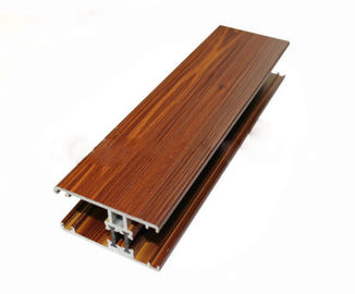 Wood Finished Curtain Wall Aluminium Profiles For Industrial / Decoration