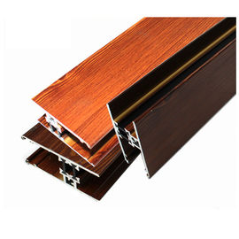 Brown Rectangle Wood Finish Aluminum Profiles For Construction