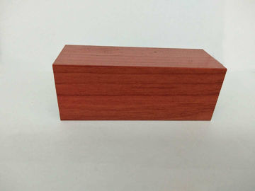 Reddish Brown Rectangle Wood Finish Aluminium Profiles , Standard Aluminum Extrusion