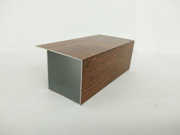 Brown Square Wood Finish Aluminium Profiles , Round For Sliding Glass Door