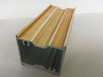 Yellow And White Stripe Wood Finish Aluminium Profiles For Door And Window