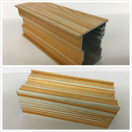 Cream - Colored Wood Finish Aluminium Profile For Kitchen Cabinets Rectangular Shape