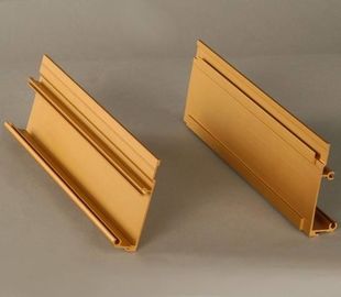 Wood Finished Curtain Wall Aluminium Profiles For Industrial / Decoration