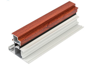 Thermal Break Wood Finish Aluminium Profiles / Wood Finish Extrusion Profile For Sliding Window