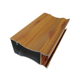 6063 Aluminium Glass Door Profiles, Customized Wood Grain Finish Aluminum Profile Smooth Surface Decoration