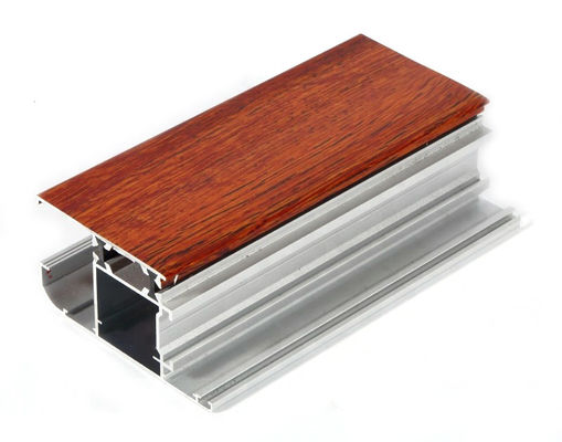 Transfer Film Aluminium Alloy Curtain Wall Profile Wooden Grain , Corrosion Resistance