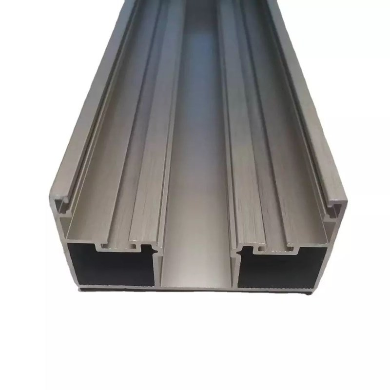 6063 T5 Champagne Golden Brush Anodized Aluminum Profiles For Sliding ...