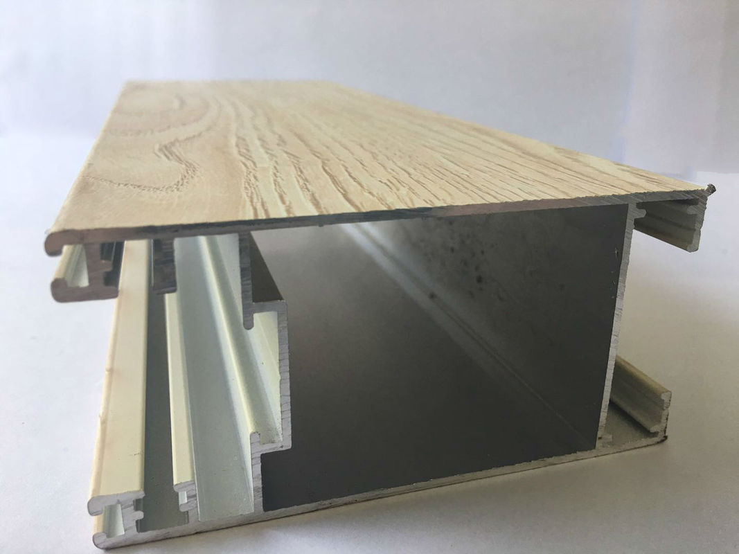 Quality Light  Wood Finish Aluminium Profiles Extruded Aluminum Tube For Window And Door Frame