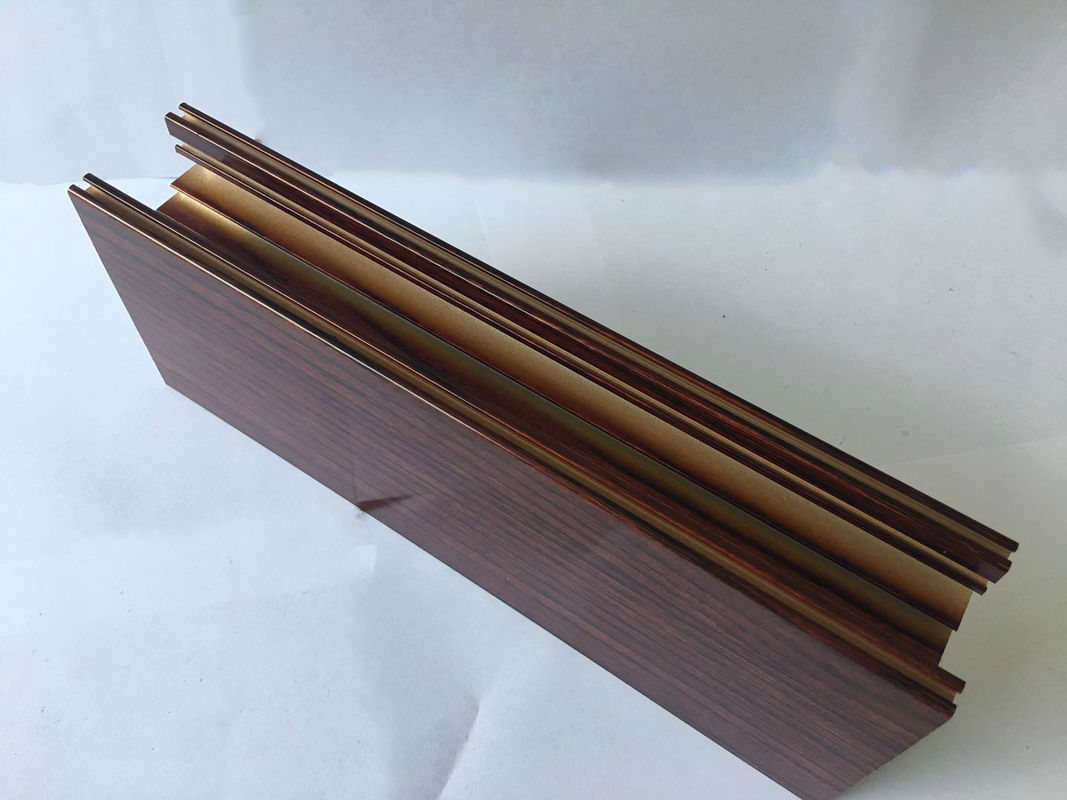 Square Wood Finish Aluminium Profiles For Led Strip Lighting Corrosion Resistance